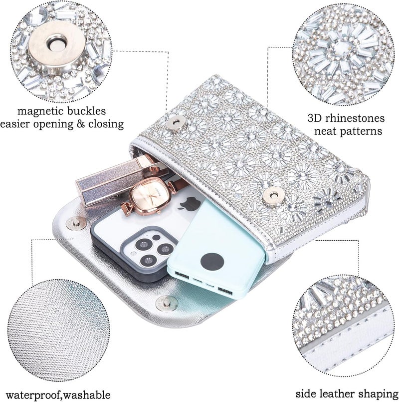BBTT.ful Shoulder Bags Crossbody Bag Purses Handbags Crystals Rhinestone Evening Bag for Women Clutch Purse with Chain - Image 5